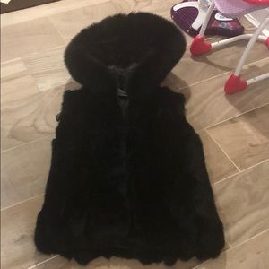 Brand new with tags BCBG black fur vest